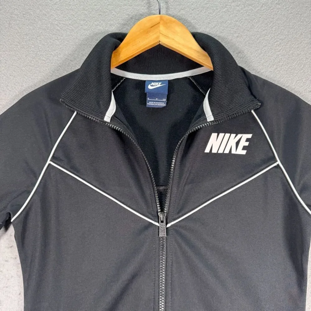 Nike Track Jacket Womens Small Black Full Zip Mockneck Active Sports 545864-010‎